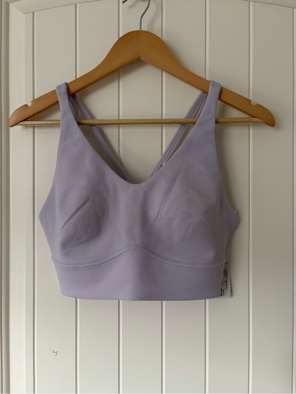 lululemon In Alignment Longline Bra Lavender Dew Size 10 NWT Fitness Workout C/D